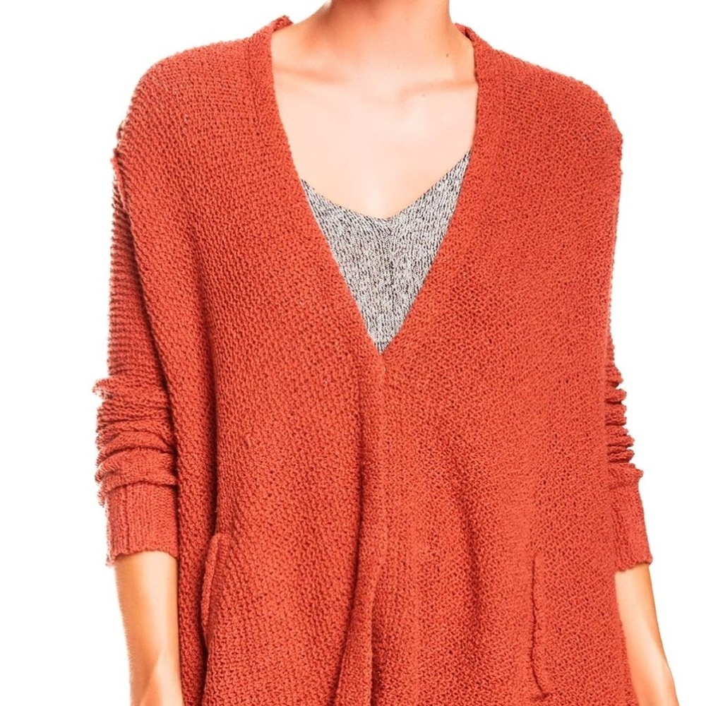 Free People Long Sleeve Shark Bite Hem Cardigan S